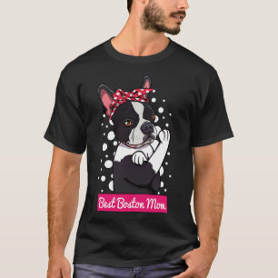 Retro Boston Terrier Dog Mama Cartoon T-Shirt