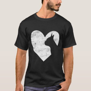 Retro Boston Terrier Hund Herz Valentinstag Hund T-Shirt