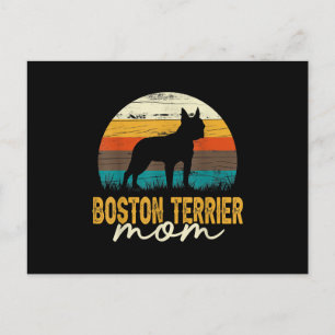 Retro Boston Terrier Mama Hundeliebhaberin Muttert Feiertagspostkarte
