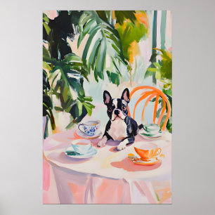 Retro-Boston-Terrier-Plakat, Boston-Terrier-Ölgemä Poster