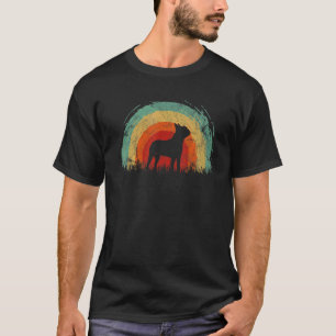 Retro Boston Terrier Vintager Regenbogen Hunde Män T-Shirt