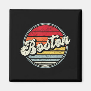 Retro Boston Zuhause Staat Cool 70er Style Sunset  Magnet