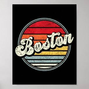 Retro Boston Zuhause Staat Cool 70er Style Sunset Poster