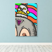 Retro-Bot Leinwanddruck (Insitu (Holzboden))