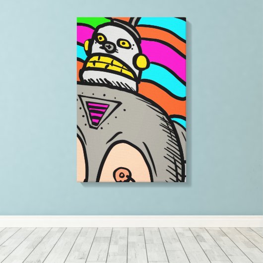 Retro-Bot Leinwanddruck (Insitu (Holzboden))