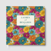 Retro Botanica and Teal Wedding Gästebuch (Vorderseite)