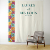 Retro Botanica and Teal Wedding Wandteppich (Beispiel)