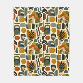 Retro Botanica Geometrica Fleecedecke
