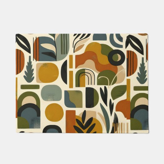 Retro Botanica Geometrica Fußmatte (Vorderseite)