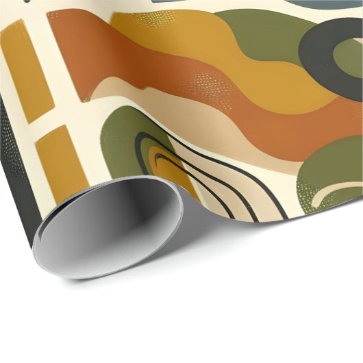 Retro Botanica Geometrica Geschenkpapier (Rolleneckpunkt)