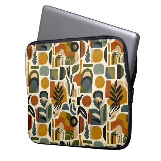 Retro Botanica Geometrica Laptopschutzhülle (Vorderseite Links)