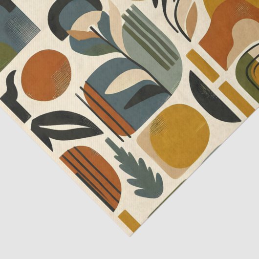 Retro Botanica Geometrica Seidenpapier (Detail)