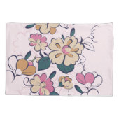 Retro Botanical Custom Name Pink Cream Beige Kissenbezug (Rückseite)