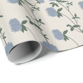 Retro Botanical Meadow Clover | French Linen Geschenkpapier (Rolleneckpunkt)