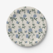 Retro Botanical Meadow Clover | French Linen Pappteller (Vorderseite)