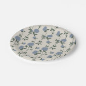 Retro Botanical Meadow Clover | French Linen Pappteller (Schrägansicht)