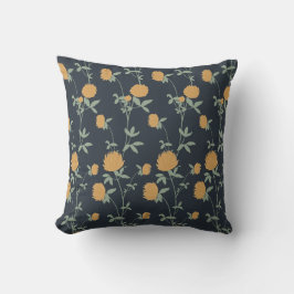 Retro Botanical Meadow Clover | Midnight Garden Kissen
