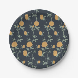 Retro Botanical Meadow Clover | Midnight Garden Pappteller