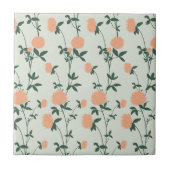 Retro Botanical Meadow Clover | Soft Spring Fliese (Vorderseite)