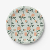 Retro Botanical Meadow Clover | Soft Spring Pappteller (Vorderseite)
