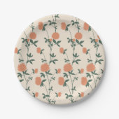 Retro Botanical Meadow Clover | Sunbaked Clay Pappteller (Vorderseite)