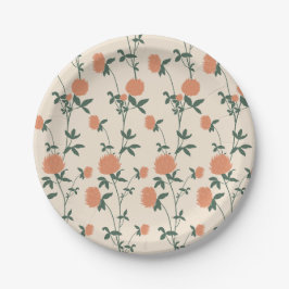 Retro Botanical Meadow Clover | Sunbaked Clay Pappteller