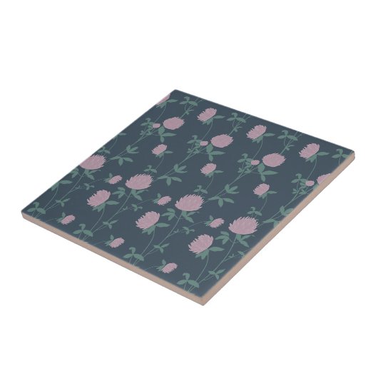 Retro Botanical Meadow Clover | Twilight Meadow Fliese (Seite)