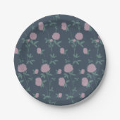 Retro Botanical Meadow Clover | Twilight Meadow Pappteller (Vorderseite)
