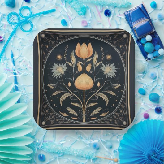 Retro Botanical Samhain / Halloween-Party Teller (Party)