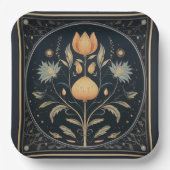 Retro Botanical Samhain / Halloween-Party Teller (Vorderseite)