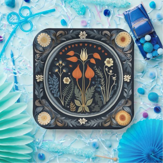 Retro Botanical Samhain / Halloween-Party Teller (Party)