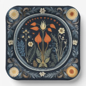 Retro Botanical Samhain / Halloween-Party Teller (Vorderseite)