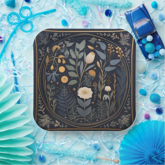 Retro Botanical Samhain / Halloween-Party Teller (Party)