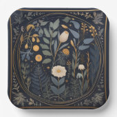 Retro Botanical Samhain / Halloween-Party Teller (Vorderseite)