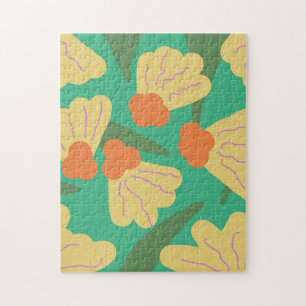 Retro-Botanische Blumenaquarell-Malerei Puzzle