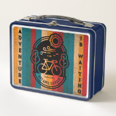 Retro Botanischer Garten - Bike: Metall Brotdose (Vorderseite)