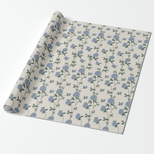 Retro-Botanischer Wiesen-Klee Französisches Lein Geschenkpapier