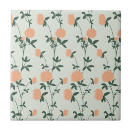 Retro-Botanischer Wiesen-Klee | Sanfter Frühling Fliese