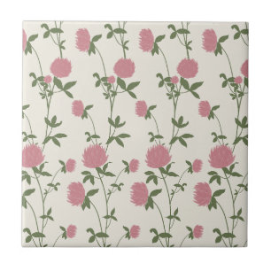 Retro-Botanischer Wiesen-Klee Vintage-Archiv Fliese