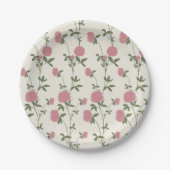 Retro-Botanischer Wiesen-Klee | Vintage-Archiv Pappteller (Vorderseite)