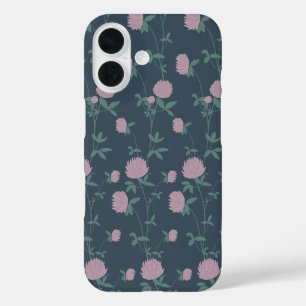 Retro-Botanischer Wiesen-Klee Zwielicht-Wiese iPhone 16 Hülle