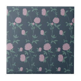Retro-Botanischer Wiesen-Klee | Zwielicht-Wiese Fliese