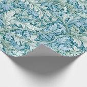 Retro-botanisches Muster blau Geschenkpapier (Ecke)