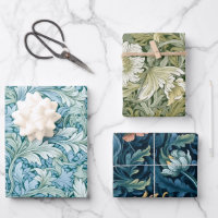 Retro-botanisches Muster blau
