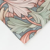 Retro-botanisches Muster Rosa und Grün Fleecedecke (Ecke)