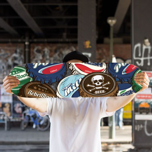 Retro Bottle Caps Skateboard | Retro-Skateboard