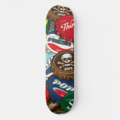 Retro Bottle Caps Skateboard | Retro-Skateboard (Vorderseite)
