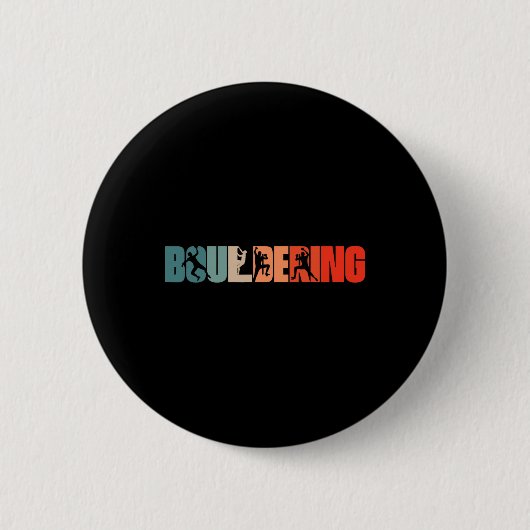Retro Boulderer Klettersport Vintage Bouldern Button (Vorderseite)