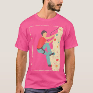 Retro Bouldering Mountaineer Mountain Climber Rock T-Shirt