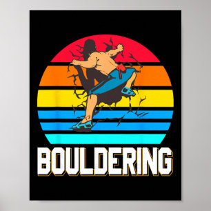 Retro Boulderwand Smash Indoor Kletterszene Poster